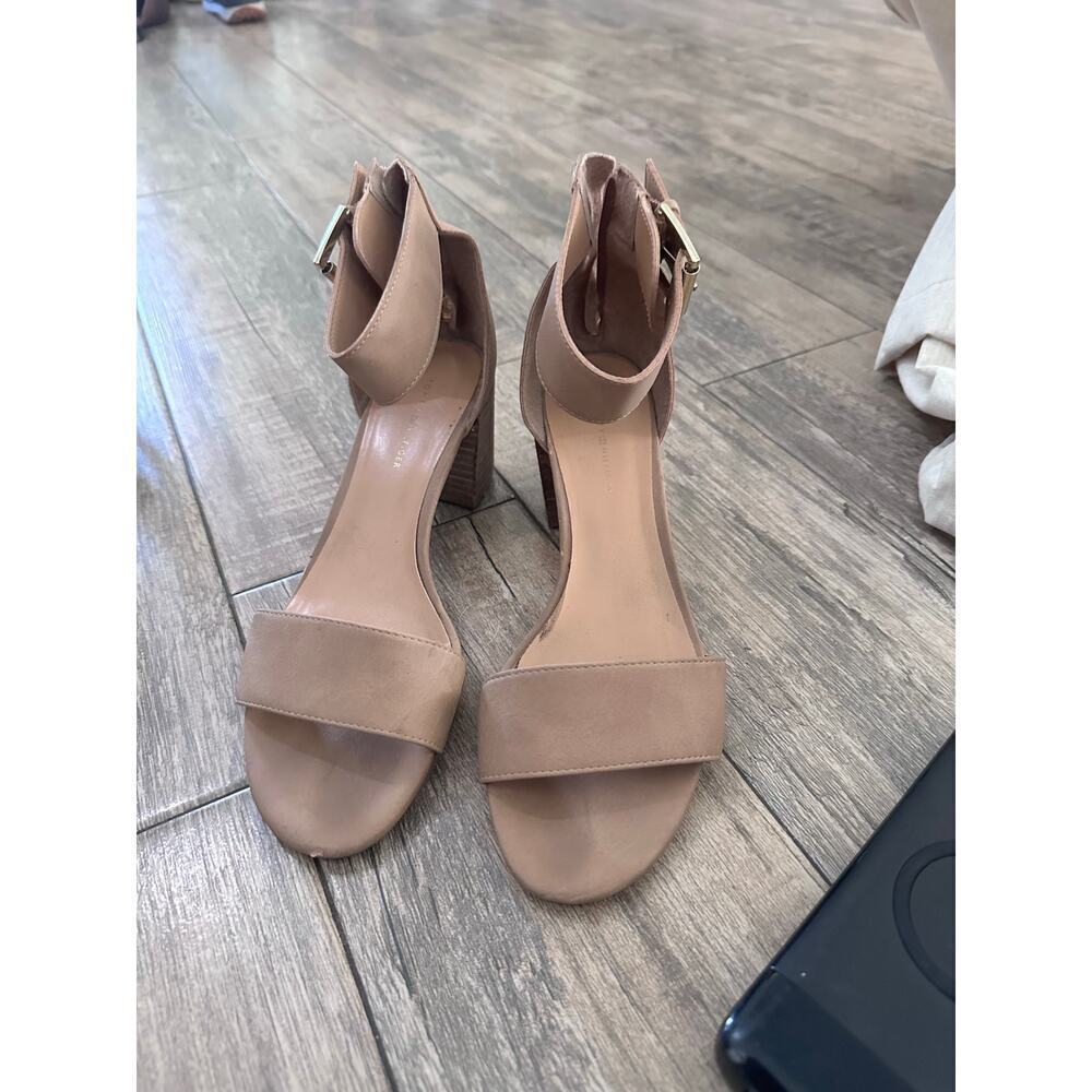 Tommy Hilfiger Neutral Beige Caralee Ankle Strap Block Heel Sandals Size 8